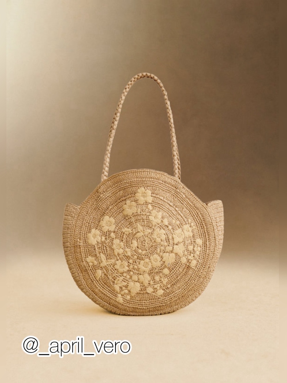Sezane June Basket Raffia Embroidered Flowers Shoulder Bag New